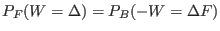 $ P_F(W=\Delta) =
P_B(-W=\Delta F)$