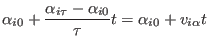 $\displaystyle \alpha_{i0} +
\frac{\alpha_{i\tau}-\alpha_{i0}}{\tau} t = \alpha_{i0} + v_{i\alpha} t$