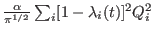 $ \frac{\alpha}{\pi^{1/2}}\sum_i [1-\lambda_i(t)]^2Q_i^2$