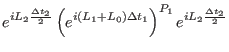 $\displaystyle e^{iL_{2} {\Delta t_{2}\over 2}}
\left ( e^{i \left ( L_{1} + L_0 \right )\Delta t_{1}} \right )^{P_{1}}
e^{iL_{2} {\Delta t_{2}\over 2}}$
