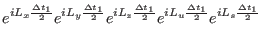 $\displaystyle e^{iL_x \frac{\Delta t_{1}}{2}} e^{iL_y \frac{\Delta t_{1}}{2}}
e...
...elta t_{1}}{2}}e^ {iL_u \frac{\Delta t_{1}}{2}}e^ {iL_s \frac{\Delta t_{1}}{2}}$