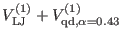 $ V_{\rm LJ}^{(1)} + V_{\rm qd,\alpha = 0.43}^{(1)}$