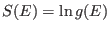 $ S(E) = \ln g(E)$